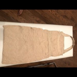 Bebe bodycon gold sparkle mini in nude